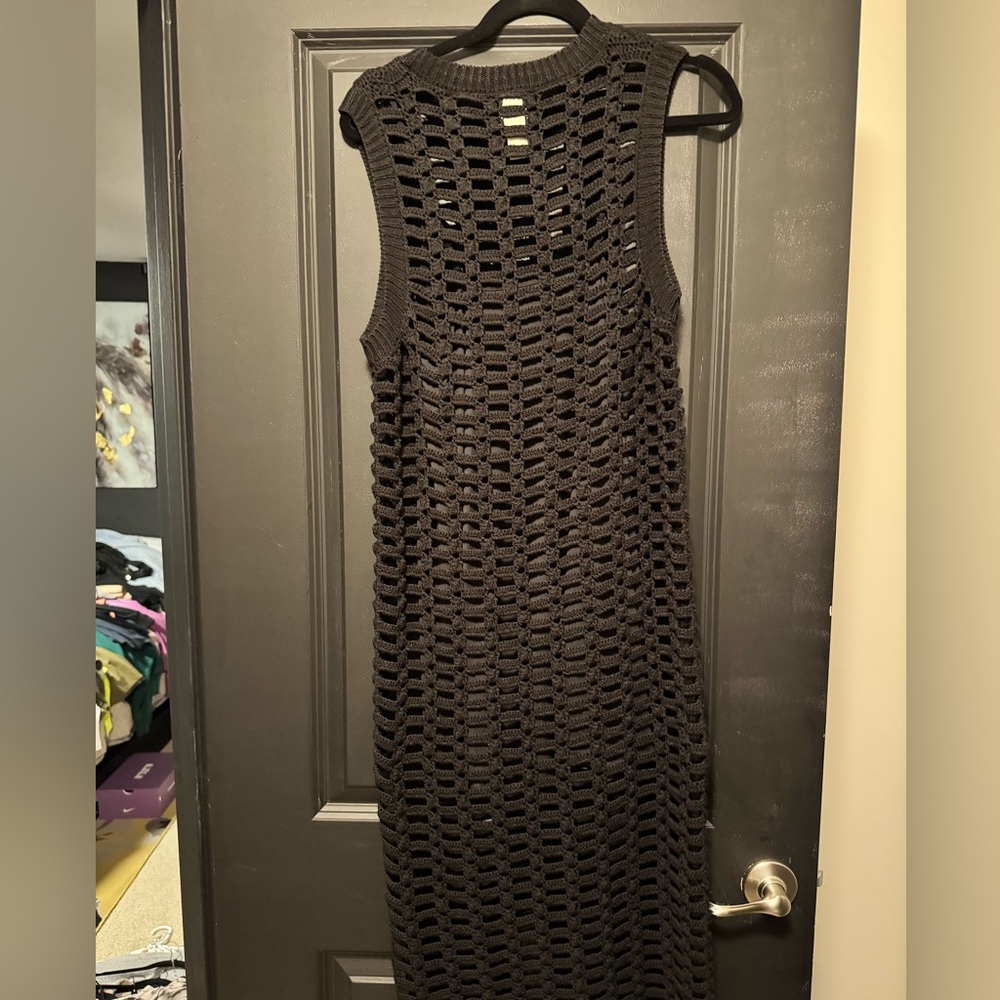 H&M basket weaved sleeveless dress with insert